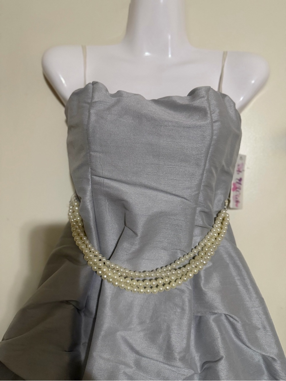 As You Wish Strapless Dress with Pearl Belt